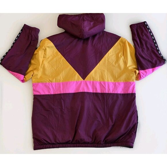 PINK Victoria Secret Jacket Women XS/S Multi Colorblock Zip LS Hood Sherpa Lined - Picture 14 of 16